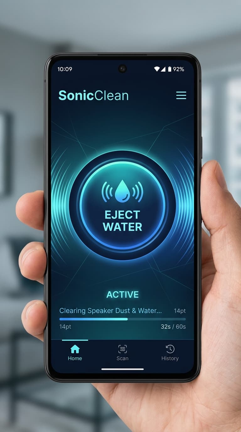 SonicClean water ejection mode preview