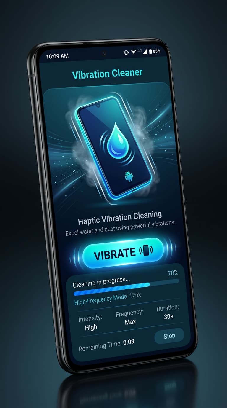 Finish with vibration or air